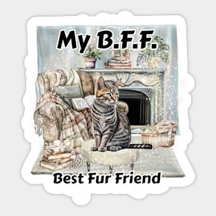 My B.F.F. American Shorthair cat Sticker